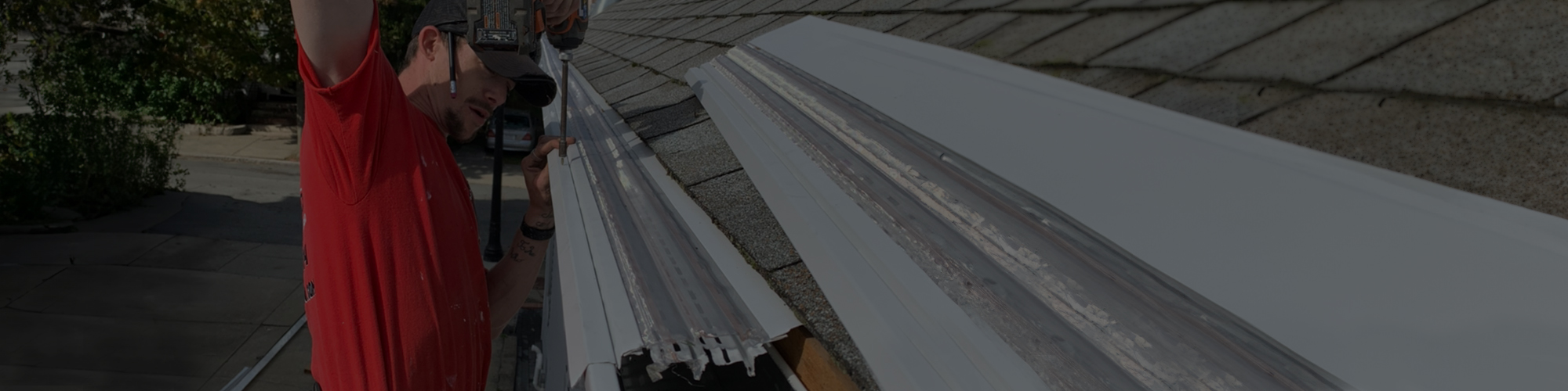 Replacement gutters installed on Massachusetts residential home