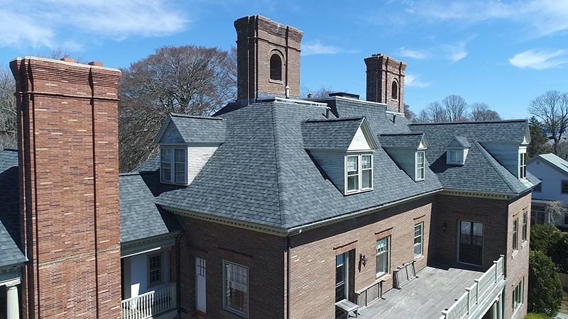 dark gray commercial roof replacement